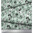 thumbnail image 3 of Soimoi Georgette Viscose Fabric Crossbone & Skull Halloween Printed Fabric 1 Yard 42 Inch Wide, 3 of 3