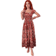 thumbnail image 1 of Vestido Largo para Mujer Vestido Casual Midi con Estampado Elegante y Manga con Volante Vestido Stretch Fresco y Cómodo para Dama, 1 of 5