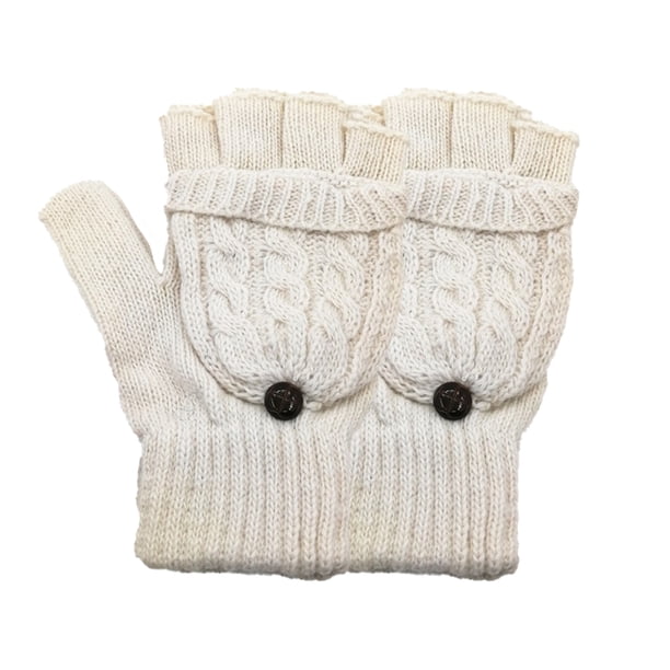 Minnieouse 1 par de guantes abotonados con cubierta para el pulgar Manoplas Estilo cabrio Diseño cuidadoso con tapa Accesorios de invierno guantes y mitones blanco Minnieouse AP009707-15B