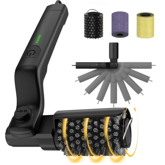 Electric Grill Brush, 3-Speed Rotary BBQ Cleaning Tool with 180° Adjustable Head,90-Minute Runtime,USB-C Rechargeable,Stainless Steel Bristle Brush for Gas,Charcoal and Ceramic Grills