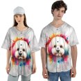 thumbnail image 4 of Watercolor Drip Bichon Frise Pop Art Colorful Portrait Artwork All Over Print 3D Baseball Shirt Bichons Dog Lovers Gifts Idea Softball Sport - 01009, 4 of 6