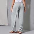 thumbnail image 4 of Sngxgn Women's Casual Loose Wide Leg Cozy Pants Sweatpants Comfy Drawstring High Waisted(Grey,S), 4 of 9