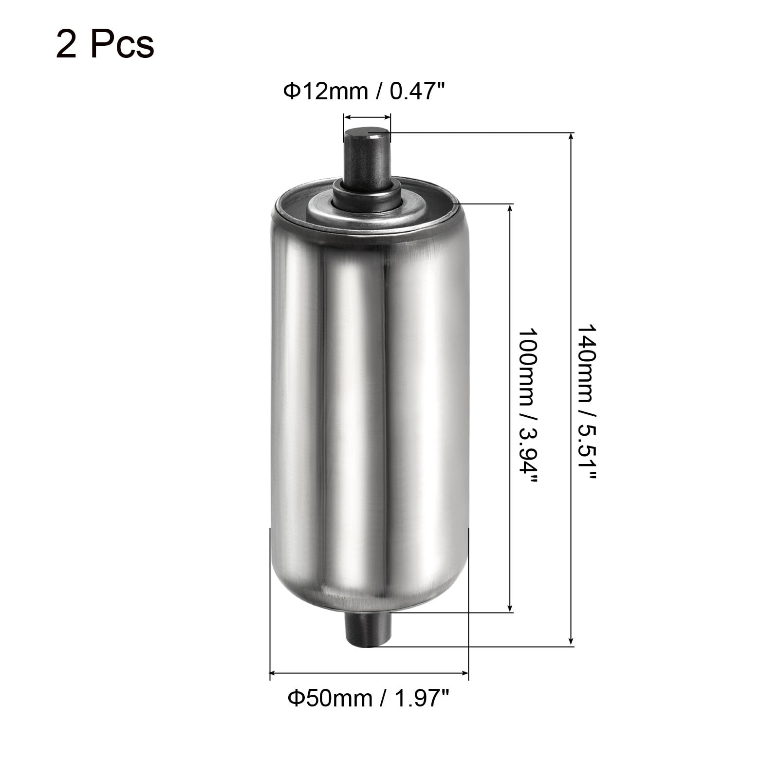 Unique Bargains Conveyor Roller Gravity Transmission Replacement Part Galvanized End 140mm