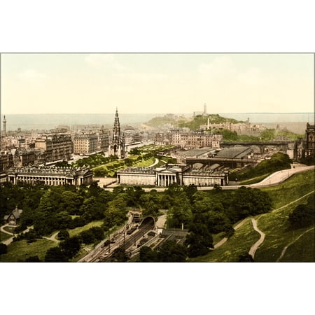 24"x36" Gallery Poster, city of Edinburgh, scotland from Edinburgh Castle 1890
