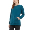 thumbnail image 2 of Danskin Womens Front Kangaroo Pocket Oversized Crewneck With Pocket, 2 of 4