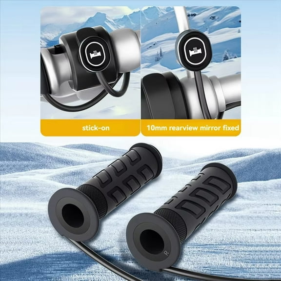 5 Gear Heated Grips Adjustable Temperature Grips Motorcycle Handlebar Installation Built-in Intelligent Temperature Control Chip