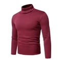 thumbnail image 2 of Men Slim Fit Turtleneck Sweater Casual Basic Knitted Long Sleeve Pullover Top Soft Comfort Winter Fashion, 2 of 6