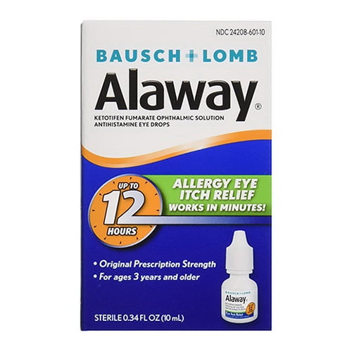 Alaway 12 hours Allergy Eye Itch Relief Drops, 0.34 Oz, 2 Pack