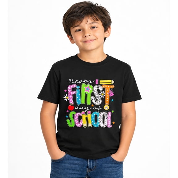 Happy First Day of School Shirt Women Shirt Kindergarten T-Shirt Back to School Tees Gifts Tee Tops