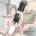 thumbnail image 6 of Belita Amy 2 Pcs Electric Gravity Pepper and Salt Grinder Set LED Light Adjustable Coarseness Stainless Steel,Black, 6 of 10