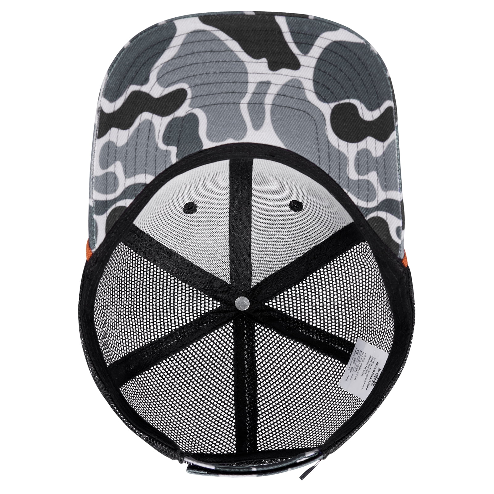 BASSDASH Camo Rope Trucker Hat Adjustable Embroidered Baseball Cap Mesh Back for Duck Deer Hunting Fly Fishing Camping
