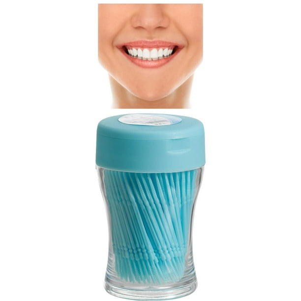 Palillos de herramienta de limpieza Yinane 200 Uds Azul Palillos de dientes de doble cabeza