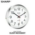 thumbnail image 6 of SHARP Wall Clock Silver/Chrome, Silent Non Ticking 10 Inch Quality Quartz Battery Operated Round Easy to Read Home/Kitchen/Office/Classroom/School Clocks, Sweep Movement, 6 of 7
