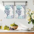 thumbnail image 2 of Teal Blue Grey Coral Coastal Kitchen Towels Set of 4, Summer Beach Seaside Nautical Soft Microfiber Dish Towels, Absorbent Washable Dishcloths for Kitchen Cleaning, Drying Dishes, 18x28 Inches, 2 of 9