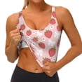 thumbnail image 4 of Haiem Floral Strawberr Pattern Womens Sports Bra - U Neck Padded Low Impact Yoga Bra Workout Crop Top Gym Moisture-Wicking Workout Vest -X-Large, 4 of 9
