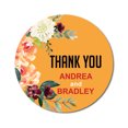 thumbnail image 1 of Darling Souvenir Personalized Wedding Bride Groom Names Envelope Seals DIY 45 Pieces Round Floral Thank You Stickers-Pale Orange, 1 of 4