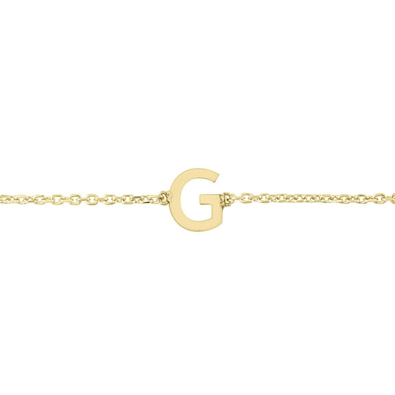 SZUL Women's 14K Solid Yellow Gold G Mini Initial Bracelet