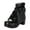 Black, variant on Bmisegm Womens Boot Women Winter Short Boots Front Lace up Ankle Boot Solid Color Lolita Shoes Boots for Women White 8