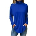 thumbnail image 3 of Long Sleeve Shirts for Women Color Block Tunic Tops Turtleneck Long Sleeve Blouses Fall Casual Winter Clothes, 3 of 3