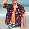 thumbnail image 5 of Yiaed American Stars1 Print Hawaiian Shirt for Men Short Sleeve Button Down Shirts Beach Shirts for Men-Small, 5 of 5