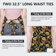 thumbnail image 6 of Black Colorful Flower Sunflower Pattern Apron-Garden Aprons for Women with Pockets-Cotton Linen Waterproof Kitchen Cooking Gardening Aprons Adjustable for Kitchen,Cooking,BBQ and Salon 33x27 Inch, 6 of 7