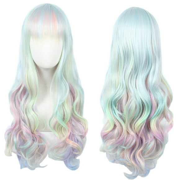 Peluca de cosplay Linfairy Long Wave Ombre Diamond para mujer
