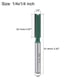 thumbnail image 2 of Fresa de router 2 flautas rectas de carburo para herramientas de fresado de carpintería verde, 1/4 x 1/4 pulgadas 1, 2 of 3