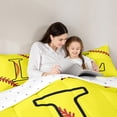 thumbnail image 5 of Homewish Cartoon Monogrammed L Bedding Comforter Set, Yellow Red Baseball Twin Comforter Sets, Teens Kids Boys Girls Reversible Bedding Set, Microfiber Bedroom Decor, 2 Pieces, 5 of 8