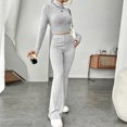 thumbnail image 1 of Pantalones Trajes de punto de 2 piezas Camisas de punto para mujer Conjunto de pantalón Traje deportivo Ygjytge Gris claro T S para Mujer, 1 of 6