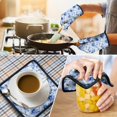 thumbnail image 4 of Pioneer Flower Floral Print Pattern Kitchen Oven Mitt and Pot Holder Sets 2 Pcs for Baking, Cooking and Grilling, Heat Resistant Up To 392 °F, 4 of 7