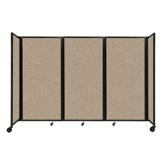 "Versare Room Divider 360 Portable Wall Partition | 3 Panels Wide | 8'6" x 6' Rye Fabric Panels"