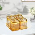 thumbnail image 6 of TISHITA Dried Fruit Plate Candy Nuts Dish with Lid Luxury Food Storage Box Appetizer Serving Tray Divided Serving Platter for Wedding Brown 4 grid, 6 of 8