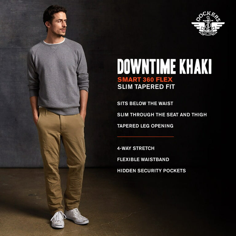 Men's Dockers Slim Tapered Fit Downtime Khaki Smart 360 Flex Pants 
