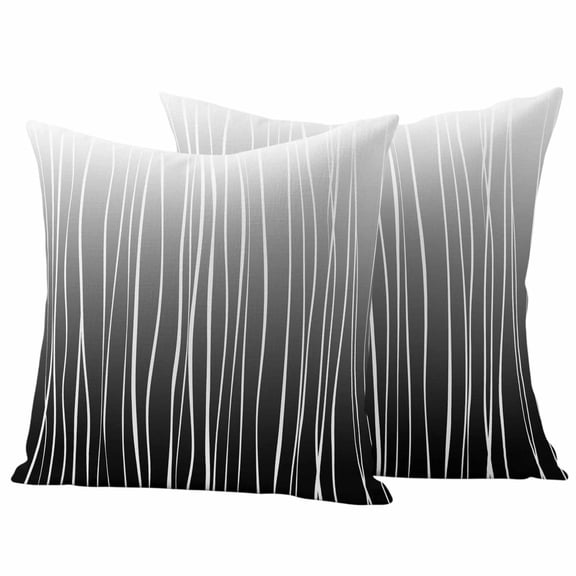 Outdoor Waterproof Pillow Covers Abstract Stripes on Black Background Decorative Throw Pillow Protectors,Pillowcase Cushion Cases for Patio Sofa Garden Couch,16x16in,Pack of 2