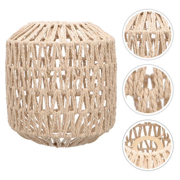 YSNOOWE 1Set Khaki Paper Rope Small Lampshade for Rustic Home Decoration