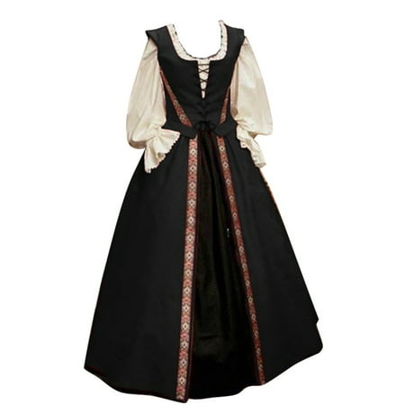 

Women s Fall Winter Retro Dress Lace Up Ball Long Sleeve Gowns Dresses Ladies Evening Party Dress Formal Evening Dress Fall Winter Gothic Retro Floral Print Ball Gowns