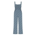 thumbnail image 4 of Women Floral Wide Leg Jumpsuit Sleeveless Square Neck Smocked Casual Summer Outfit, 4 of 6
