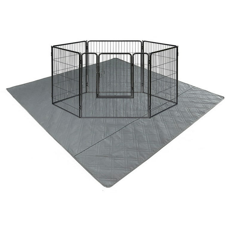 Mat Non Slip Waterproof Floor Mats for Crate Playpen Fence -, Size: Large, Gray