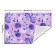 thumbnail image 3 of YFYANG Washable Heat-Resistant Placemats, 70% PVC/30% Polyester, Purple Watercolor Floral Pattern Kitchen Table Mat, 12" x 18" 1 Pcs, 3 of 6