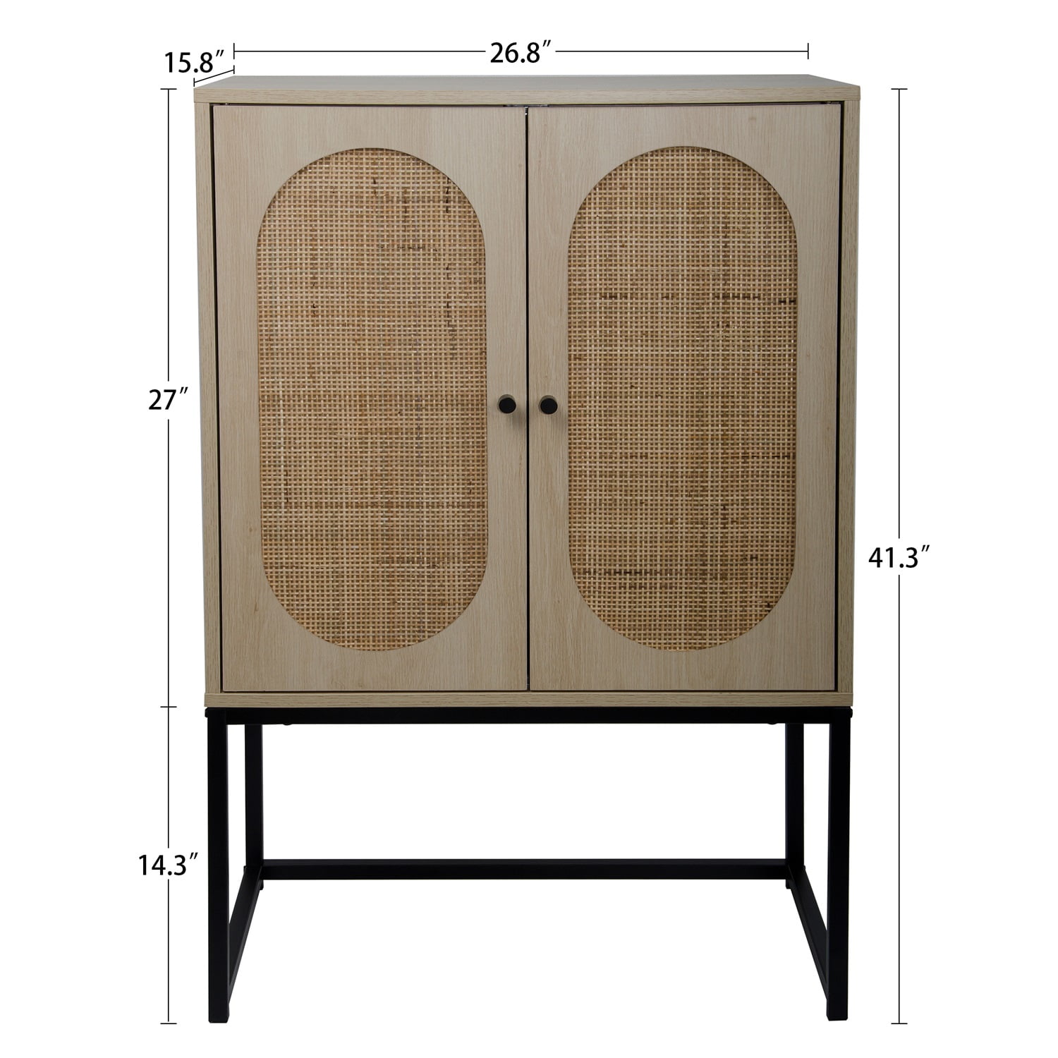 Kadyn Kitchen Storage Cabinet, Natural Rattan Floor Storage Cabinet with 2 Doors, MDF Free Standing Bathroom Cabinet for Bedroom, Natural Kadyn Kitchen Storage Cabinet, Natural Rattan Floor Storage Cabinet with 2 Doors, MDF Free Standing Bathroom Cabinet for Bedroom, Natural