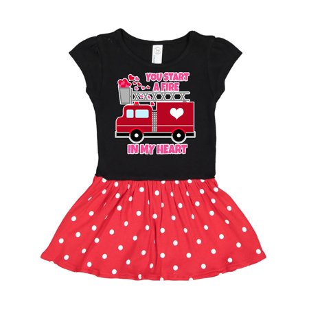 Valentine Fire Truck White And Pink Hearts Infant Dress Walmart