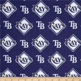 thumbnail image 1 of MLB Coton Broadcloth Tampa Bay Rays Bleu/blanc, Tissu au Mètre, 1 of 4