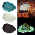thumbnail image 2 of Cuenco de comida para reptiles Rojo Verde plato de agua de plástico poco profundo Decoración para acuario terrario Color nocturno 12x8.5 cm, 2 of 4