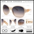 thumbnail image 3 of SA106 Womens Metal Heart Jewel Chain Hinge Classic Round Butterfly Plastic Sunglasses / Ivory Frame - Black Brown Lens, 3 of 9