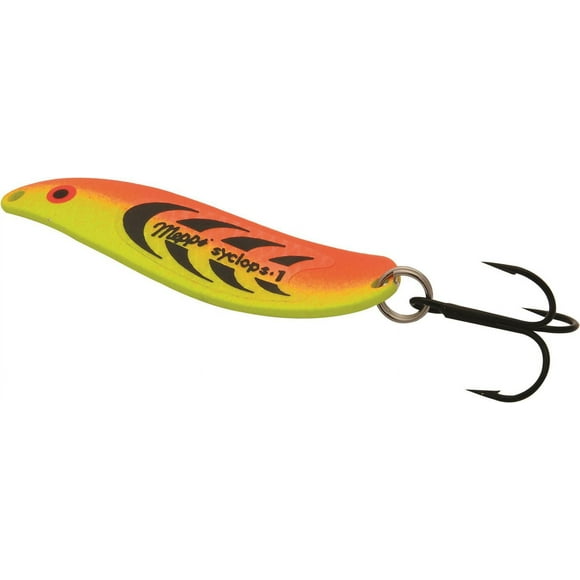 Mepps S1-OC Syclops Spoon 2-1/4" 1/2oz Plain Orange/Chartreuse, Available in five sizes