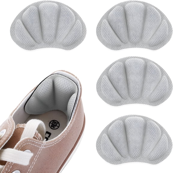 TELOLY 2 Pair Heel Grips Shoes Pads for Shoes Too Big Thick Heel Cushions Liners Inserts Back Insoles Anti Blister Shoe Liners Heel Protectors Add Extra Volume Heel Pads (Grey)