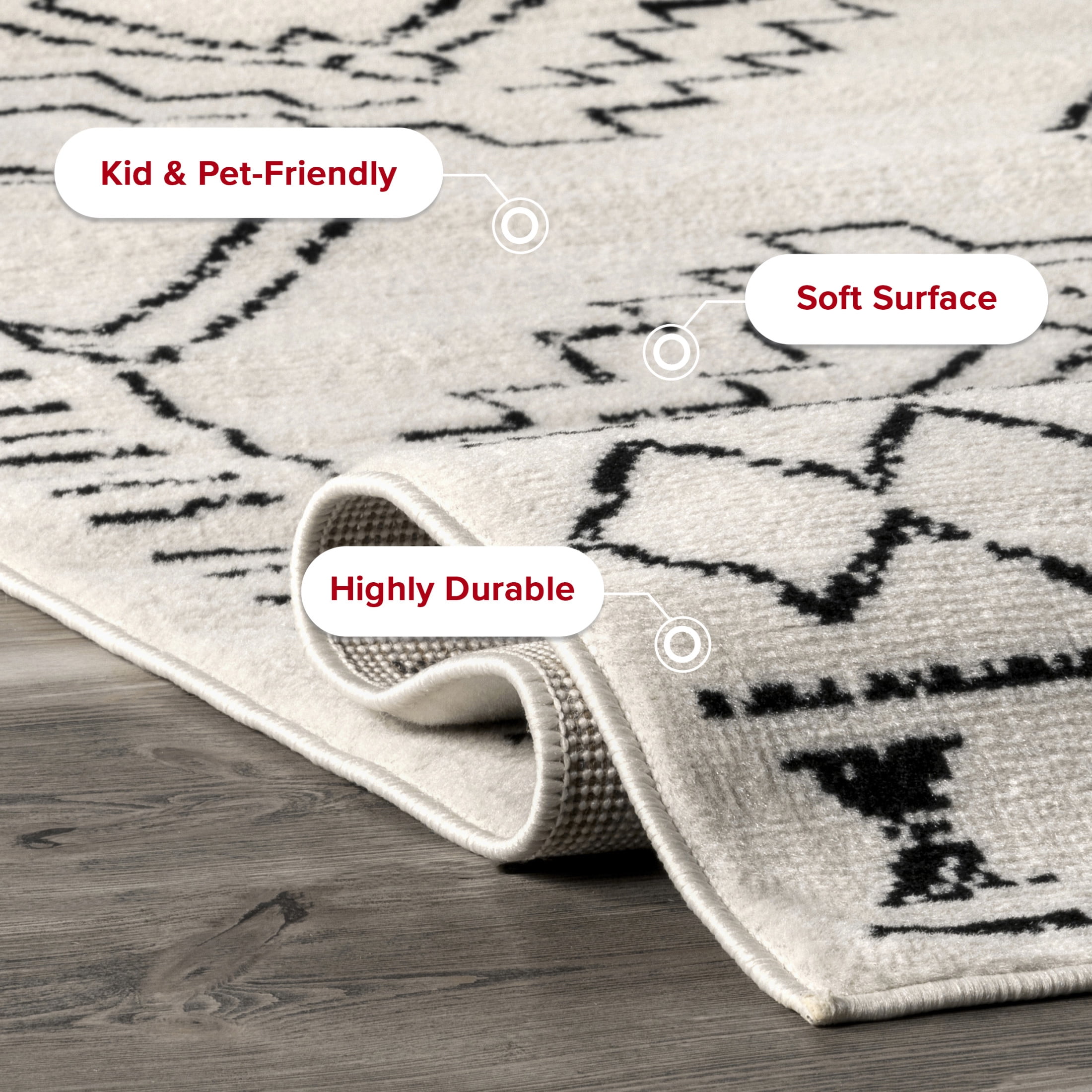 nuLOOM Noa Tribal Moroccan Area Rug, 5' x 8', Noa Black