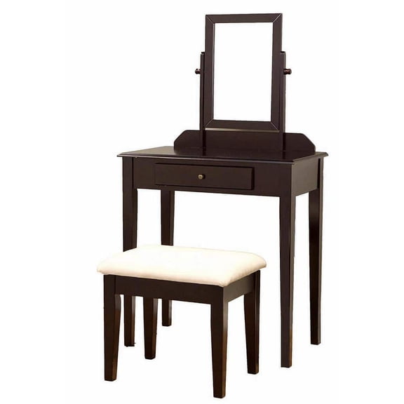 Alligood 3-Piece Mahogany Vanity Set with Mirror and Stool