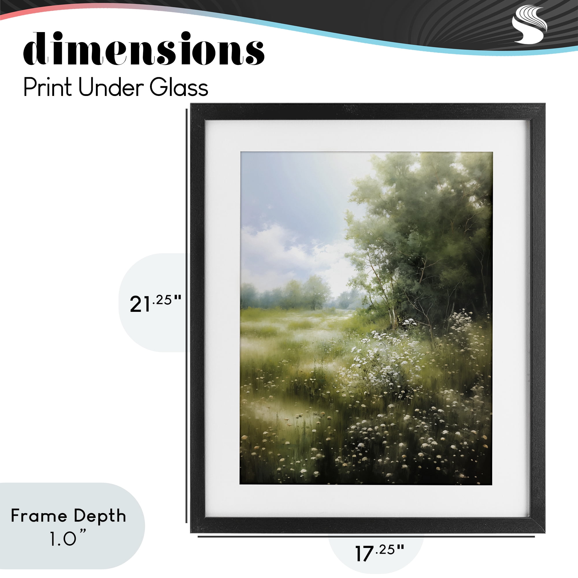 Stupell Industries Greener Pastures Landscape Black Framed Print Under Glass, design by Heidi Kuntz