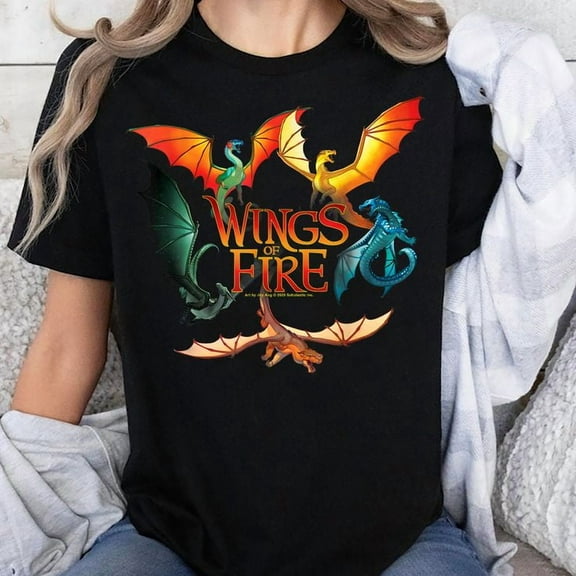 Wings of Fire Dragon Circle T-Shirt Unisex, Sizes S-5XL - Gategoo